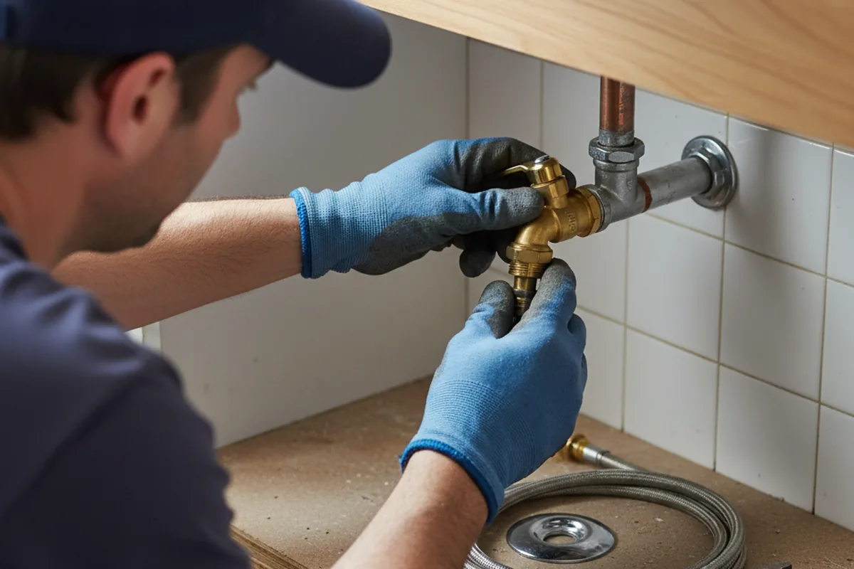 Shutoff valve and fitting work during Faucet and Fixture Repair in Davis